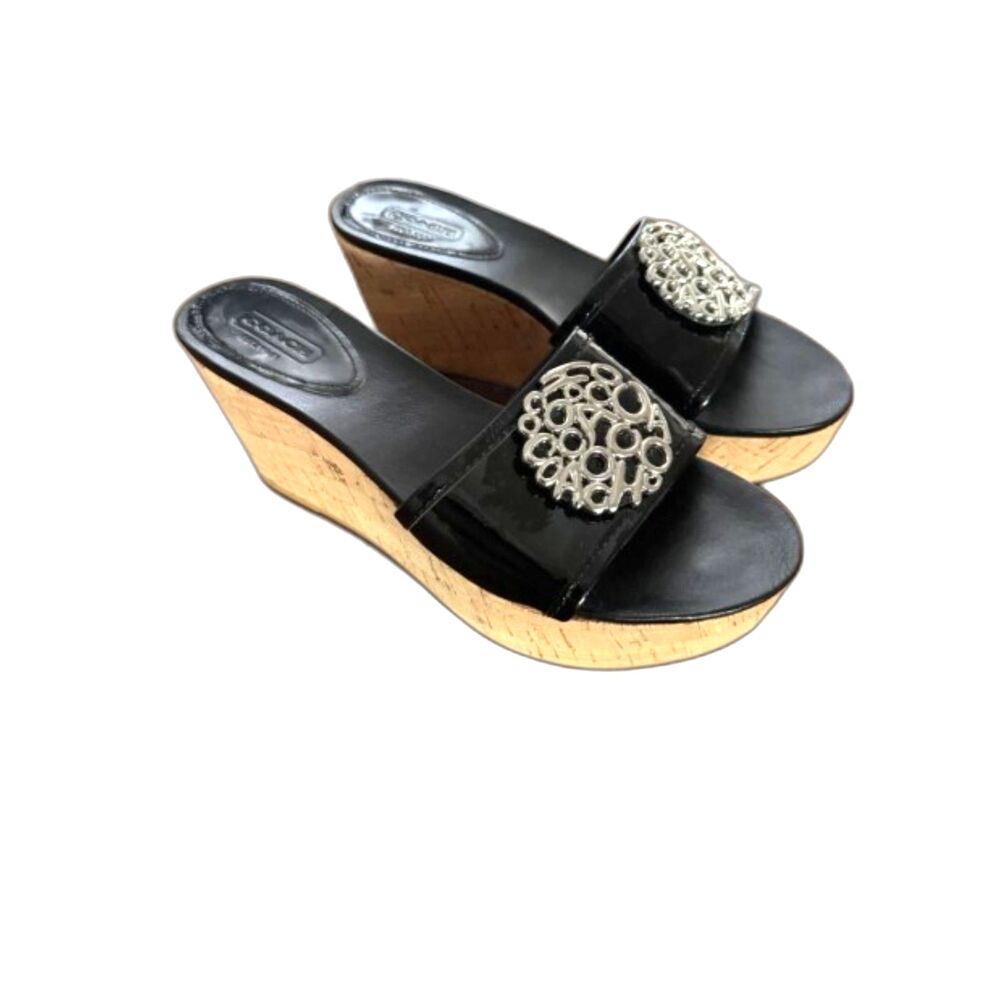 Coach Judith Patent Leather Wedges - Size 8.5